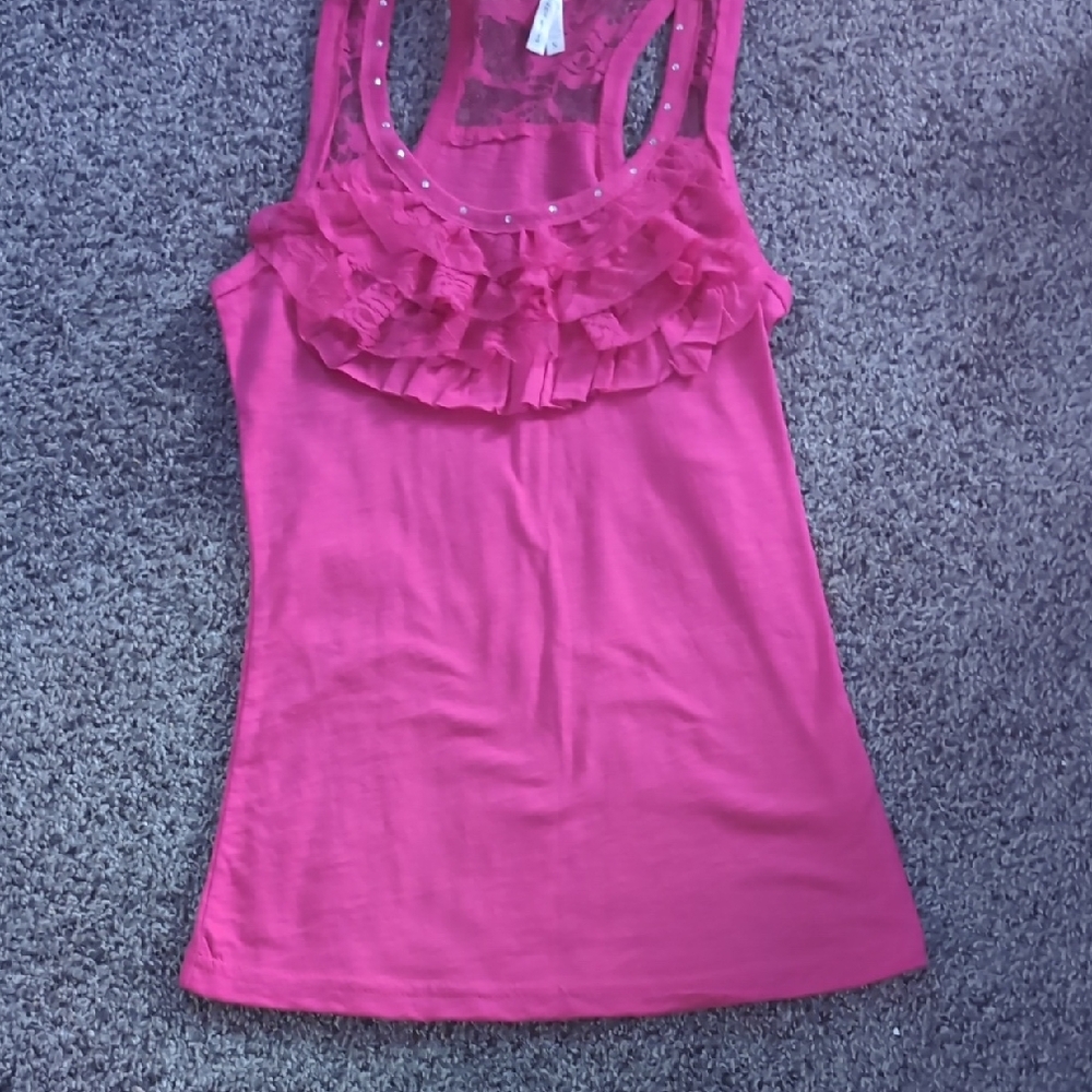 Women's Pink Ruffled Top